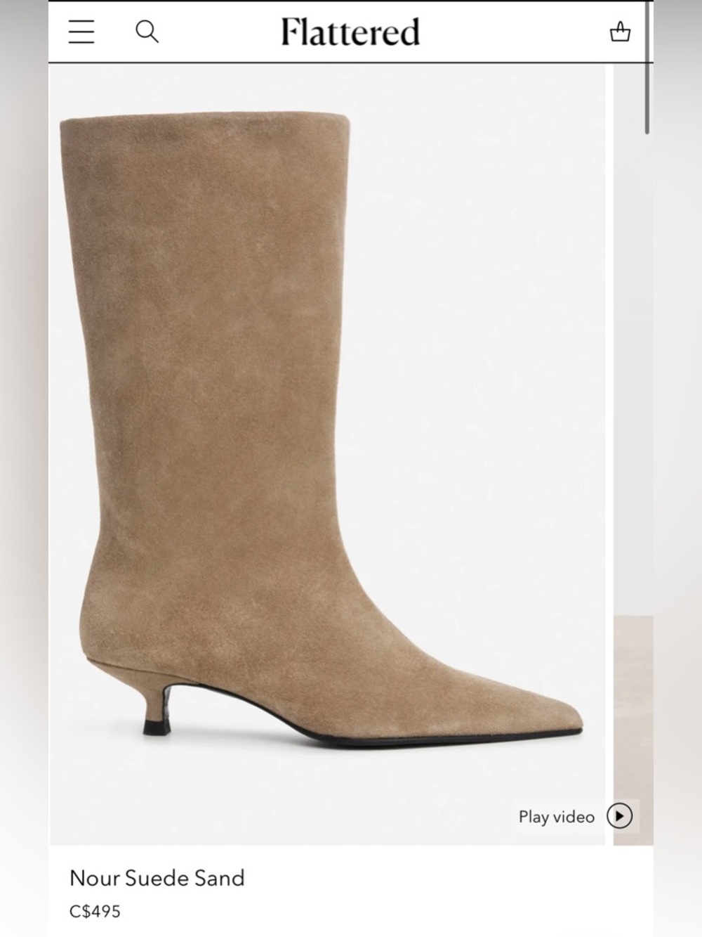 Flattered Beige Suede Pointed-Toe Kitten Heel Boots
